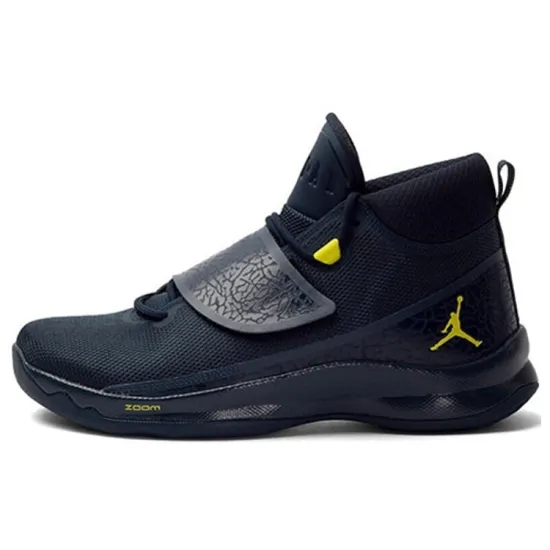 Jordan Super.Fly 5 Basketball Shoes Men Mid-top Navy Blue/yellow