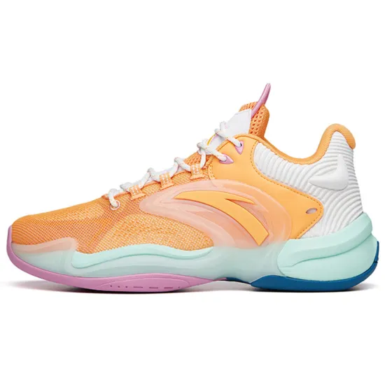 ANTA Hear Wave 3 Basketball Shoes Men Mid-Top Yellow Orange/ANTA White/Pink Purple