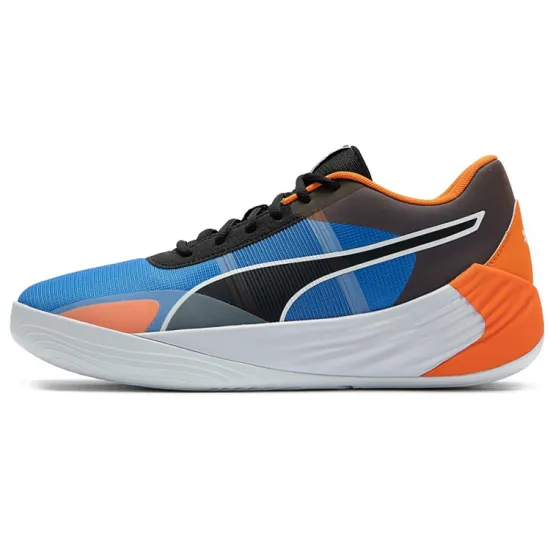PUMA Fusion Nitro Basketball Shoes Men Low-top Blue/Orange/White/Black