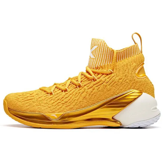 ANTA KT4 Basketball Shoes Men High-Top Ginger Yellow/White