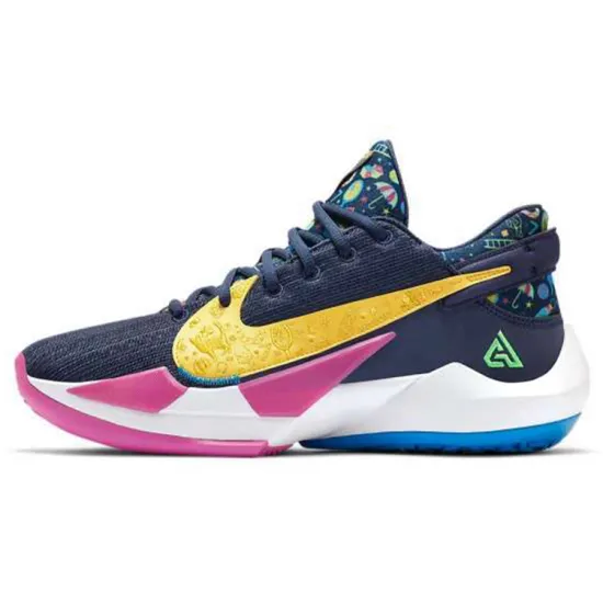 Nike Freak 2 Basketball Shoes Unisex Low-top Black/pink/gold/blue