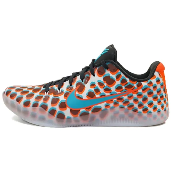 Nike Kobe 11 Basketball Shoes Men Low-top Cool Grey/red/chlorine