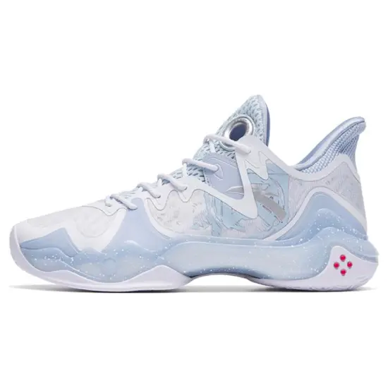 ANTA Shock Wave 4 Basketball Shoes Men Low-Top Blue/White