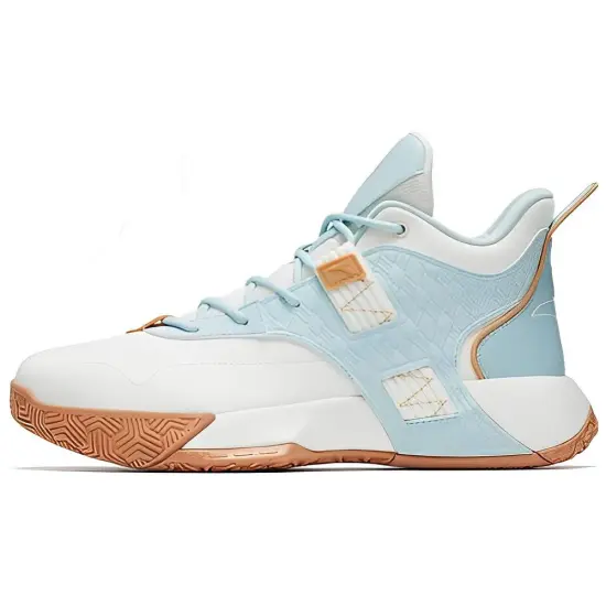 ANTA Speedy Basketball Shoes Men Mid-Top White Blue Pink