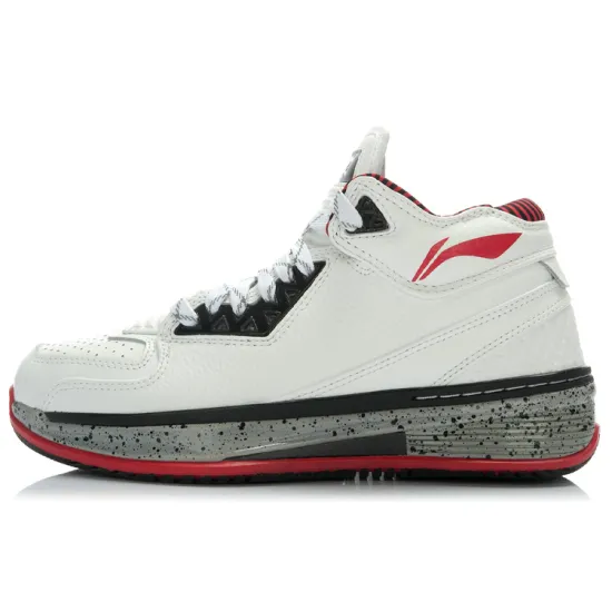LINING WOW 2 Basketball Shoes Men Mid-Top White Black Gray