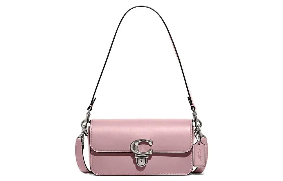 COACH Studio Cow Leather Baguette Bag Handbag, Shoulder Bag Regular Women's Purple