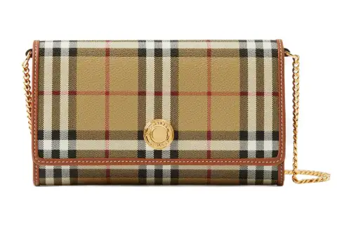 Burberry Polyester Cow Leather Wallet, Shoulder Bag, Crossbody Bag Regular Women's Beige