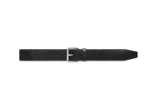 Balenciaga Cow Leather Belts Men's Black Width 3.8cm
