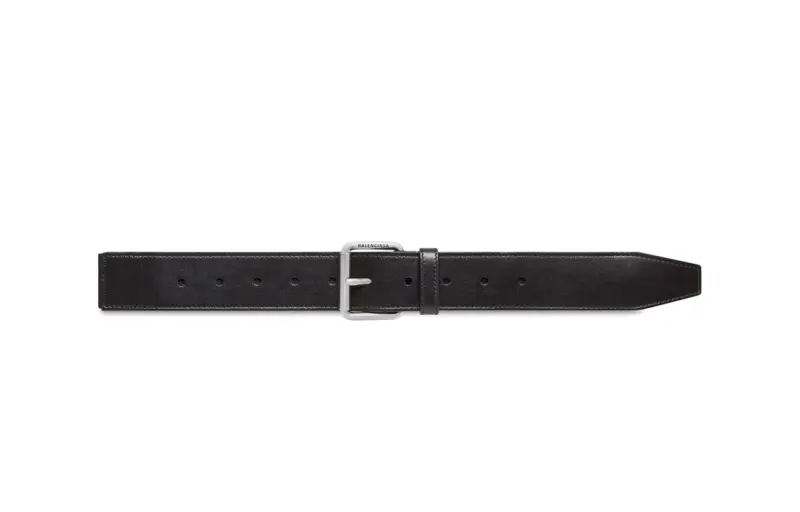 Balenciaga Cow Leather Belts Men's Black Width 3.8cm