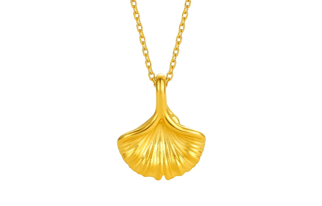 ZHOU LIU FU Ginkgo Pendant Necklace Lucky All The Best Elegant Refined Elegant Gift Chain Not Included Good Luck