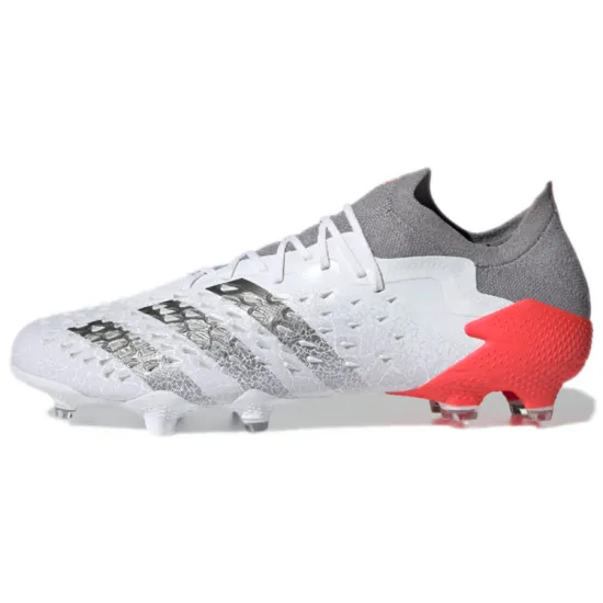 Adidas Predator Freak .1 Football Shoes Unisex Low-top White/Gray/Red