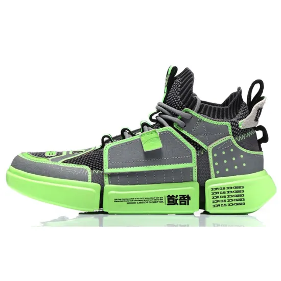 LiNing Essence ACE Vintage Basketball Shoes Men Mid-Top Neon Green/Hey