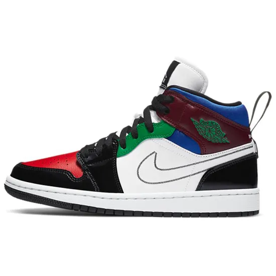 Jordan 1 Mid SE Black White Multi-Color Women's