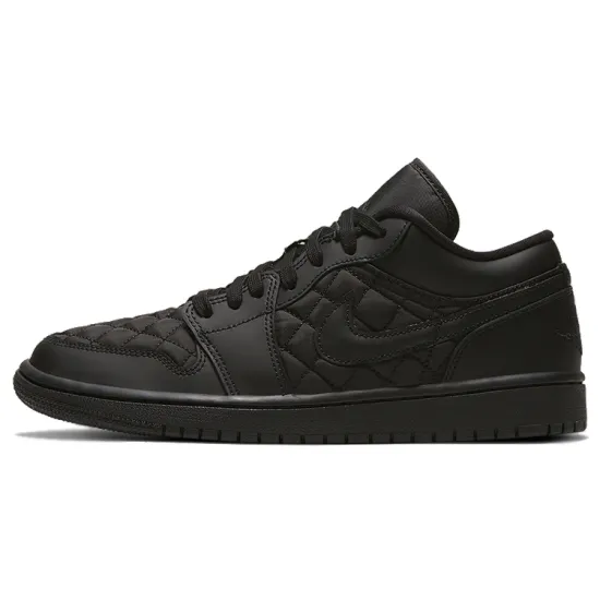 Jordan 1 Low Triple Black Quilted Women's