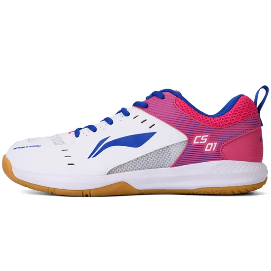 LINING Feather Badminton Shoes Unisex Low-Top Standard White/Vibrant Pink