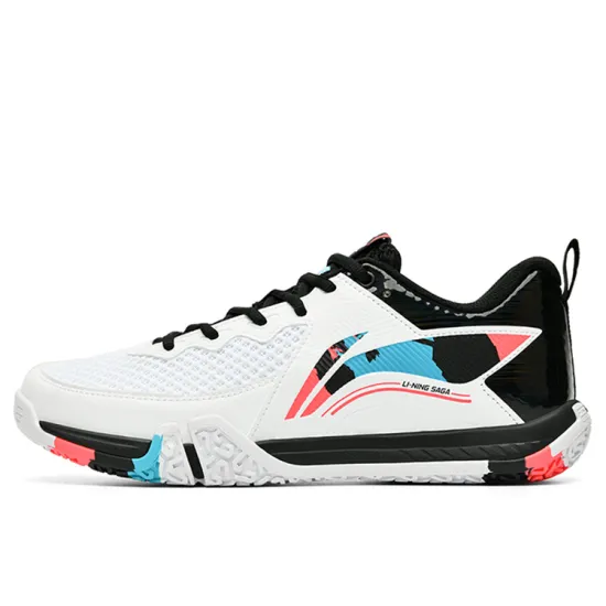 LiNing Cushioned Slip Resistant Abrasion Resistant Low Top Badminton Shoes Unisex White