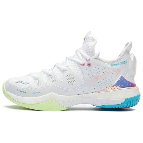 LiNing Battle Halberd Ⅲ Cushioned Slip Resistant Abrasion Resistant Low Top Badminton Shoes Women's White