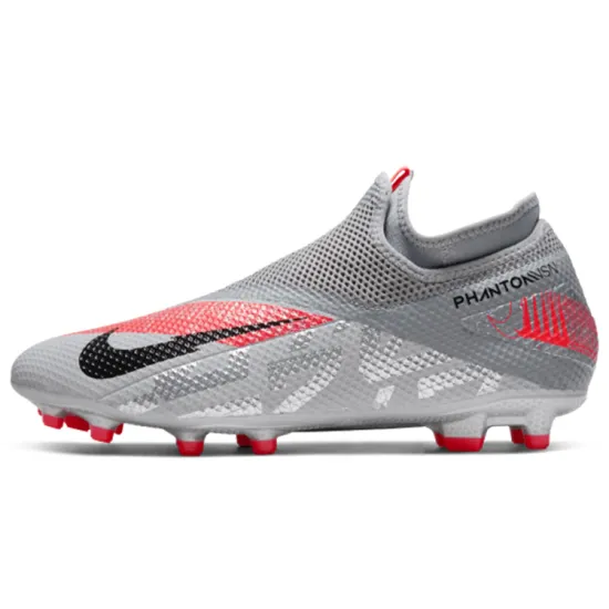 Nike Phantom Vision 2 Academy Dynamic Fit MG Metallic Grey Crimson