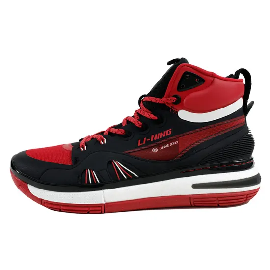 LINING 937 Vintage Basketball Shoes Men High-Top Red Black