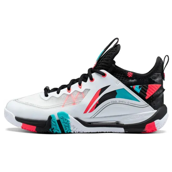 LiNing Saga ⅡPro 2 Pro Anti Slip And Wear Resistant Breathable Mid Top Badminton Shoes Unisex White Black Blue Red