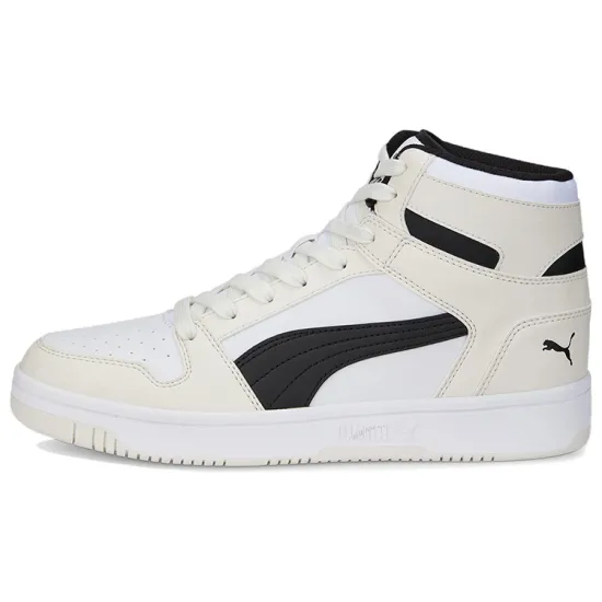 PUMA Rebound Layup Vintage Basketball Shoes Unisex Mid-top White/Black