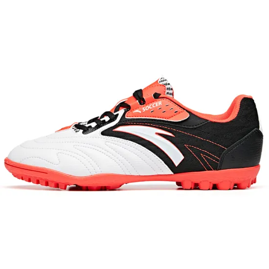 ANTA Soccer Shoes Men Low-Top ANTA White/Black/Fluorescent Dark Red