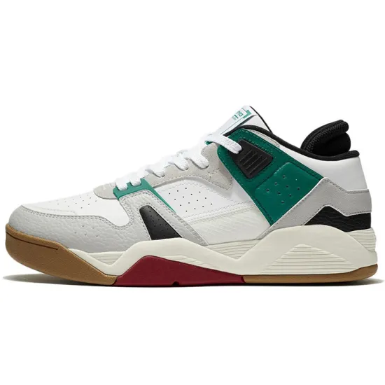LINING Vintage Basketball Shoes Men Low-Top Microcrystalline Gray/Group Turquoise