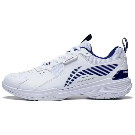 LiNing Ace V Collection Anti Slip And Wear Resistant Breathable Low Top Badminton Shoes Unisex White Blue