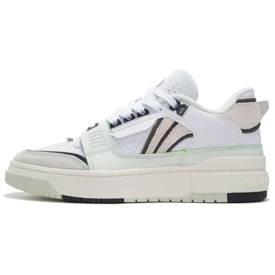 LINING Rookie Vintage Basketball Shoes Women's Low-Top Standard White/Light Turquoise Green