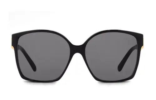 LOUIS VUITTON Square Plate Frame Irregular Shape Sunglasses Unisex Black/Gold