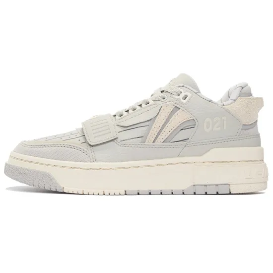 LINING Rookie Vintage Basketball Shoes Women's Low-Top Sprout Yellow Gray/Matte Ecru