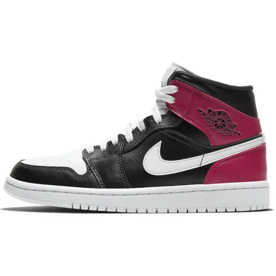 Jordan 1 Mid Black Noble Red Women's