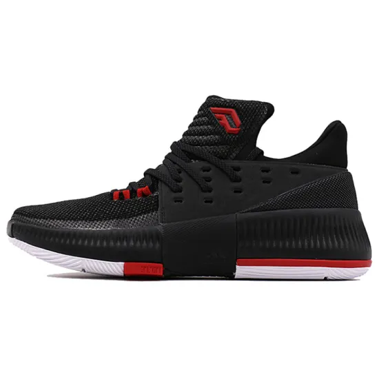 Adidas D Lillard 3 Vintage Basketball Shoes Men Low-top Black/Red