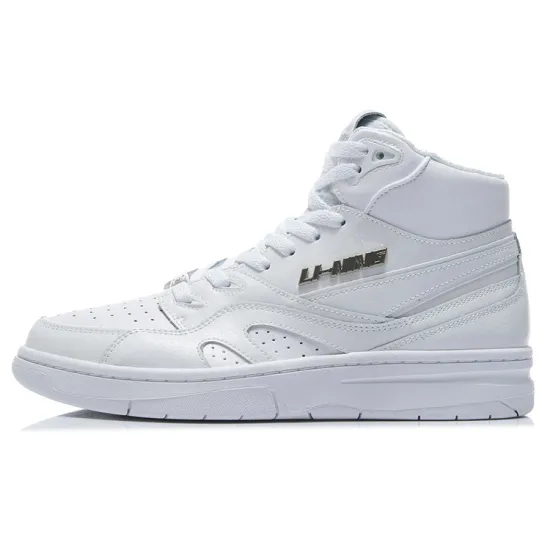 LiNing 937 Vintage Basketball Shoes Men High-Top White