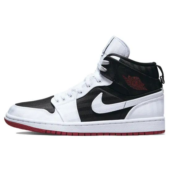 Jordan 1 Mid SE Utility Canvas White Black Gym Red Women's