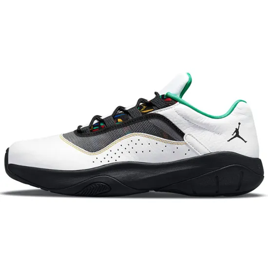 Air Jordan 11 Vintage Basketball Shoes Men Low-top White/Black/Green