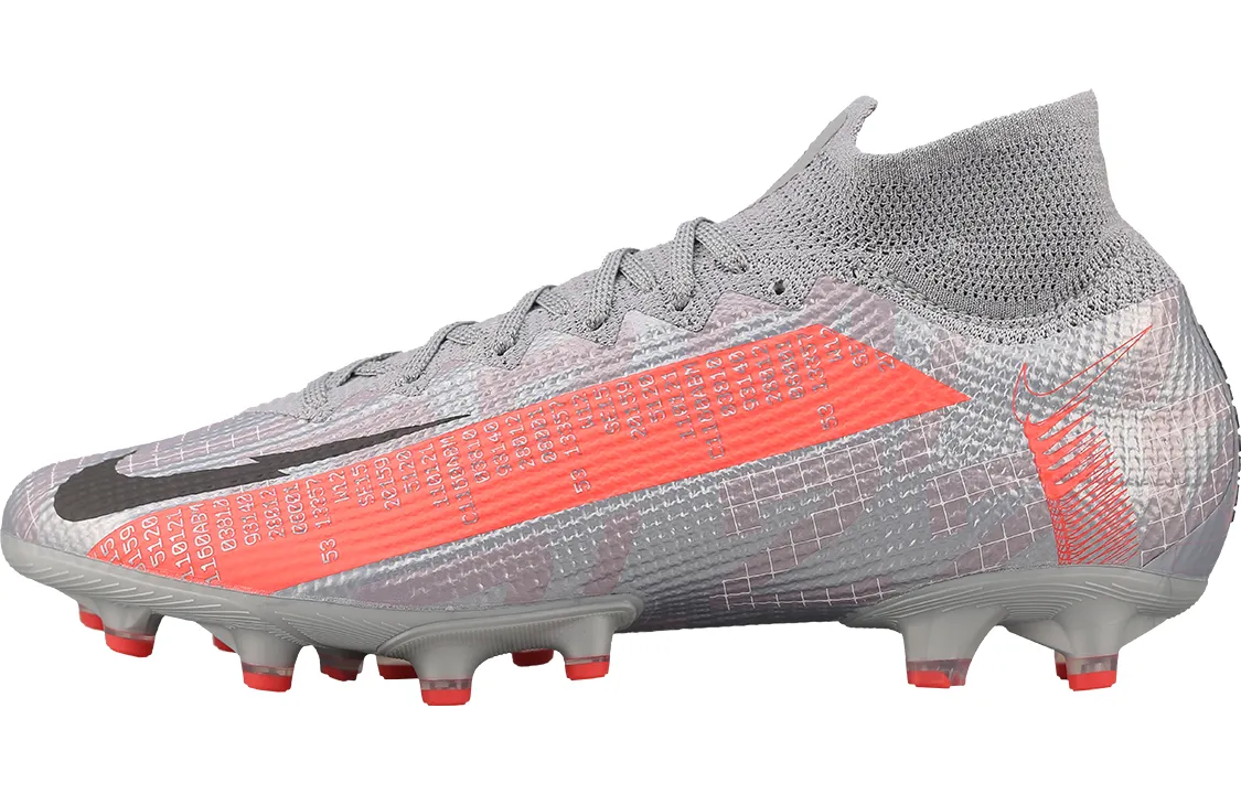 Nike Mercurial Superfly 7 AG Artificial Ground Slip Resistant Abrasion Resistant Soccer Shoes Unisex Gray Orange