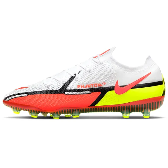 Nike Phantom GT Football Shoes Unisex Low-top White/fluorescent Yellow/bright Crimson
