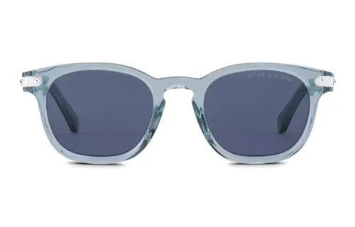 LOUIS VUITTON Plate Frame Irregular Shape Sunglasses Unisex Blue