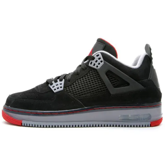 Air Jordan Fusion 4 Vintage Basketball Shoes Men Low-top Black/gray/red
