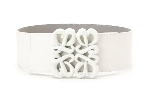LOEWE Cow Leather Belts Women's White Width 8cm