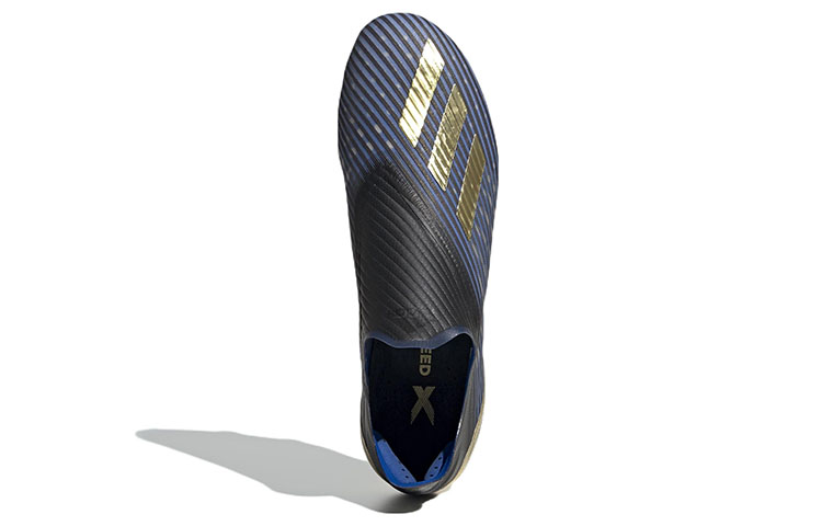 Мужские бутсы adidas X 19+ Firm Ground Boots FG (сине-золотые) — Синий / золотой — фото 5
