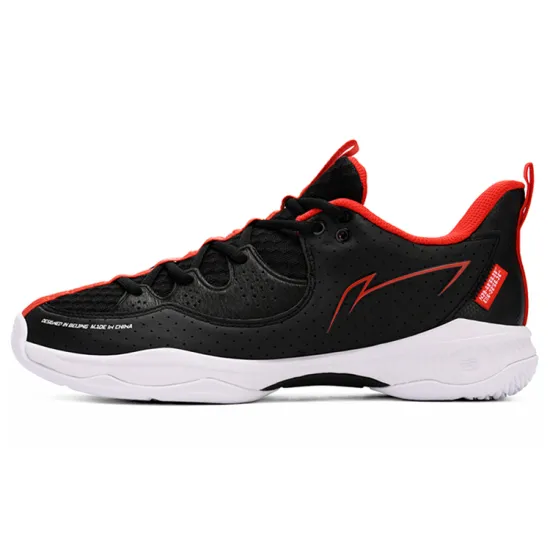 LiNing Battle Halberd Ⅲ LITE Cushioning Rebound Badminton Shoes Unisex Black White Red