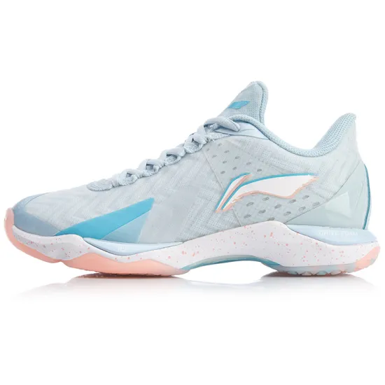 LiNing Raid 3 Cushioning Breathable Wear-Resistant Slip-Resistant Low-Top Badminton Shoes Women's Light Blue