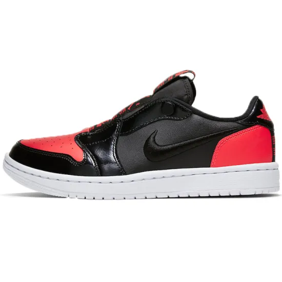 Jordan 1 Low Slip Black Hot Punch Women's