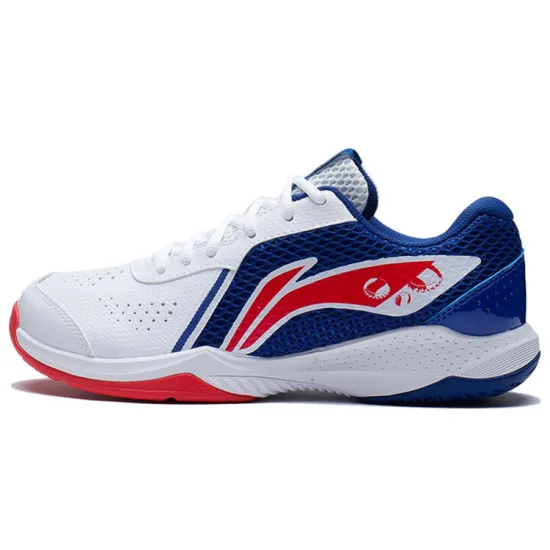 LINING Thunder Series Badminton Shoes Unisex Low-Top White Blue Red