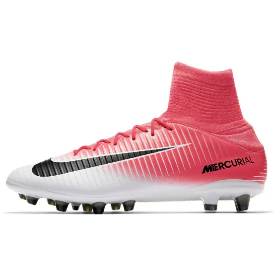 Nike Mercurial Football Shoes Men High-top Pink/white