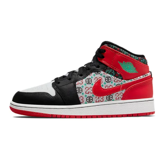 Jordan 1 Mid SE Ugly Christmas Sweater GS
