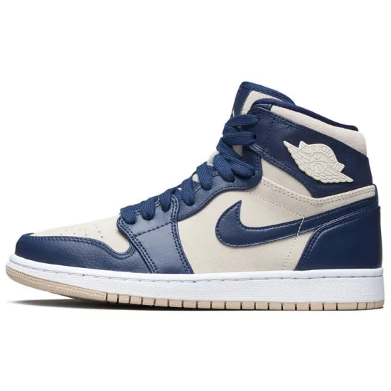 Jordan 1 Retro Premium Midnight Navy Light Cream Women's
