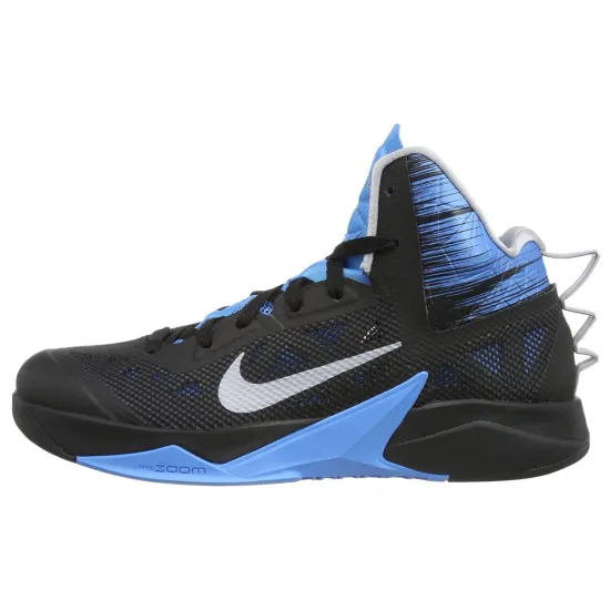 Nike ZOOM HYPERFUSE Vintage Basketball Shoes Men Mid-top Black/white/blue